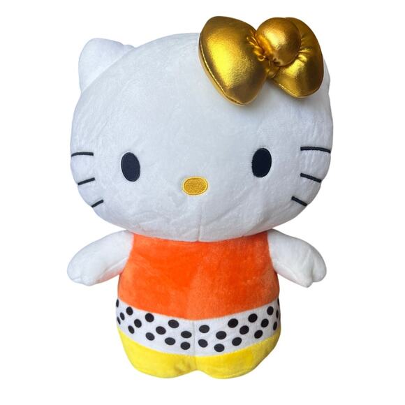 Kidrobot Sanrio Hello Kitty in Candy Corn Halloween Costume  Kidrobot x Sanrio Hello Kitty Halloween Candy Corn Costume Plush 13”